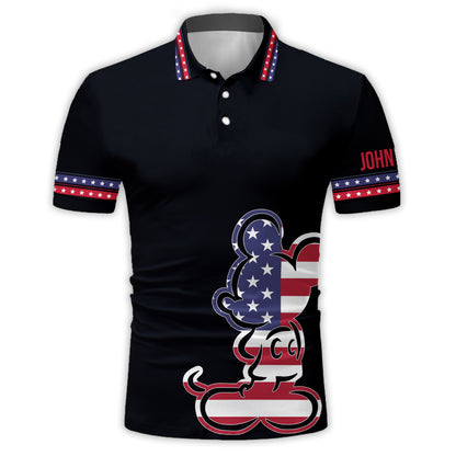 Happy 4th Of July Mouse - Personalized Independence Day/ 4th of July Polo Shirt