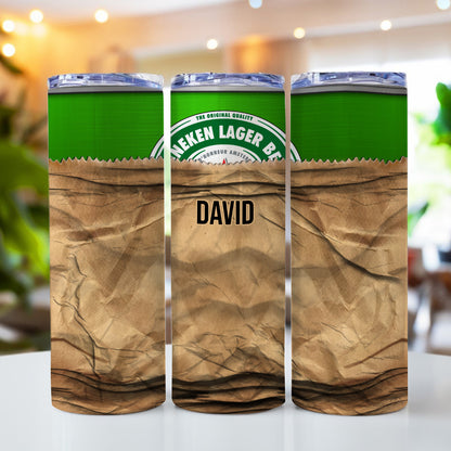 Funny Beer Brand - Personalized Beer Skinny Tumbler