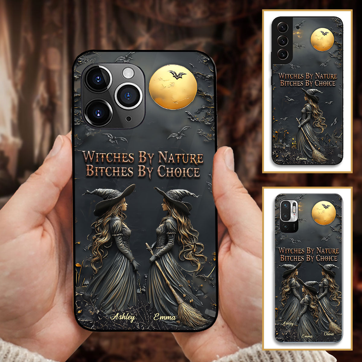 Witches By Nature Bitches By Choice - Personalized Bestie Phone Case