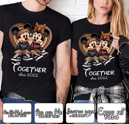 Chicano Couple Together Since - Personalized Mouse T-shirt And Hoodie