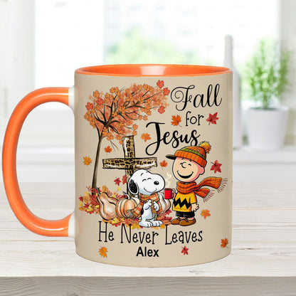Fall For Jesus - Personalized Accent Mug