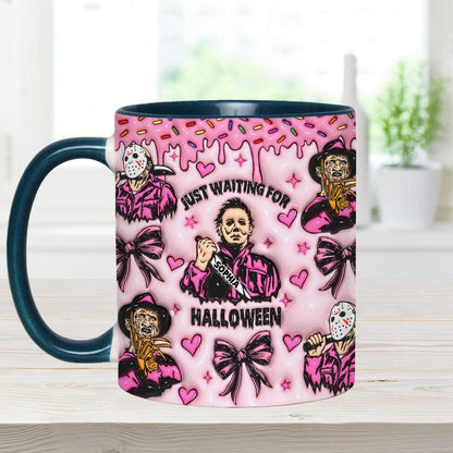 Just Waiting For The Halloween - Personalized Accent Mug