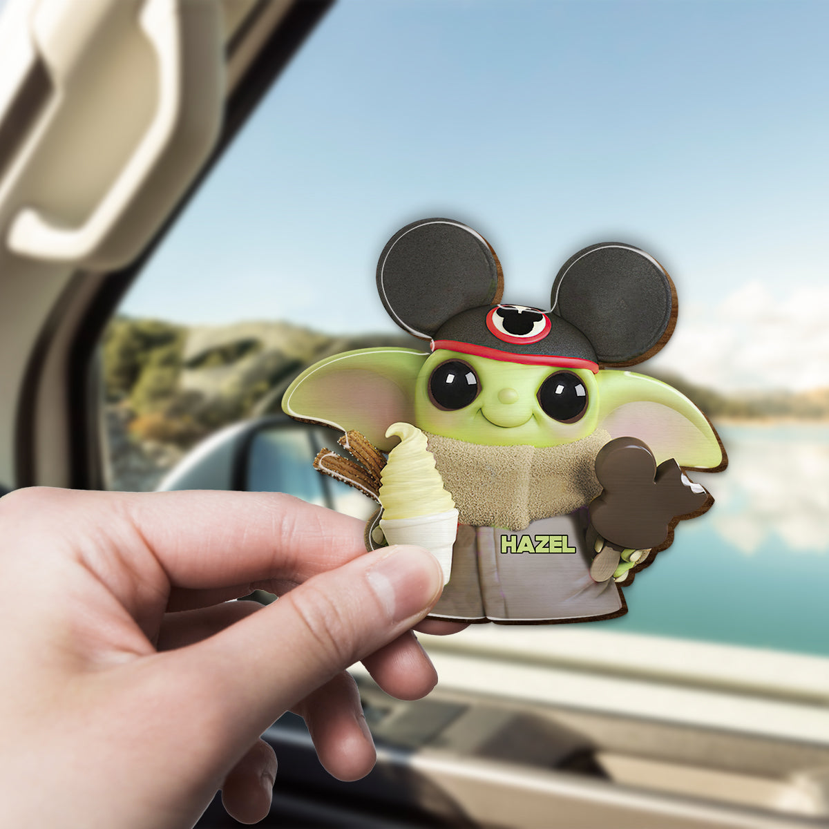 Baby Master Super Cute - Personalized The Force Shaped Car Visor Clip