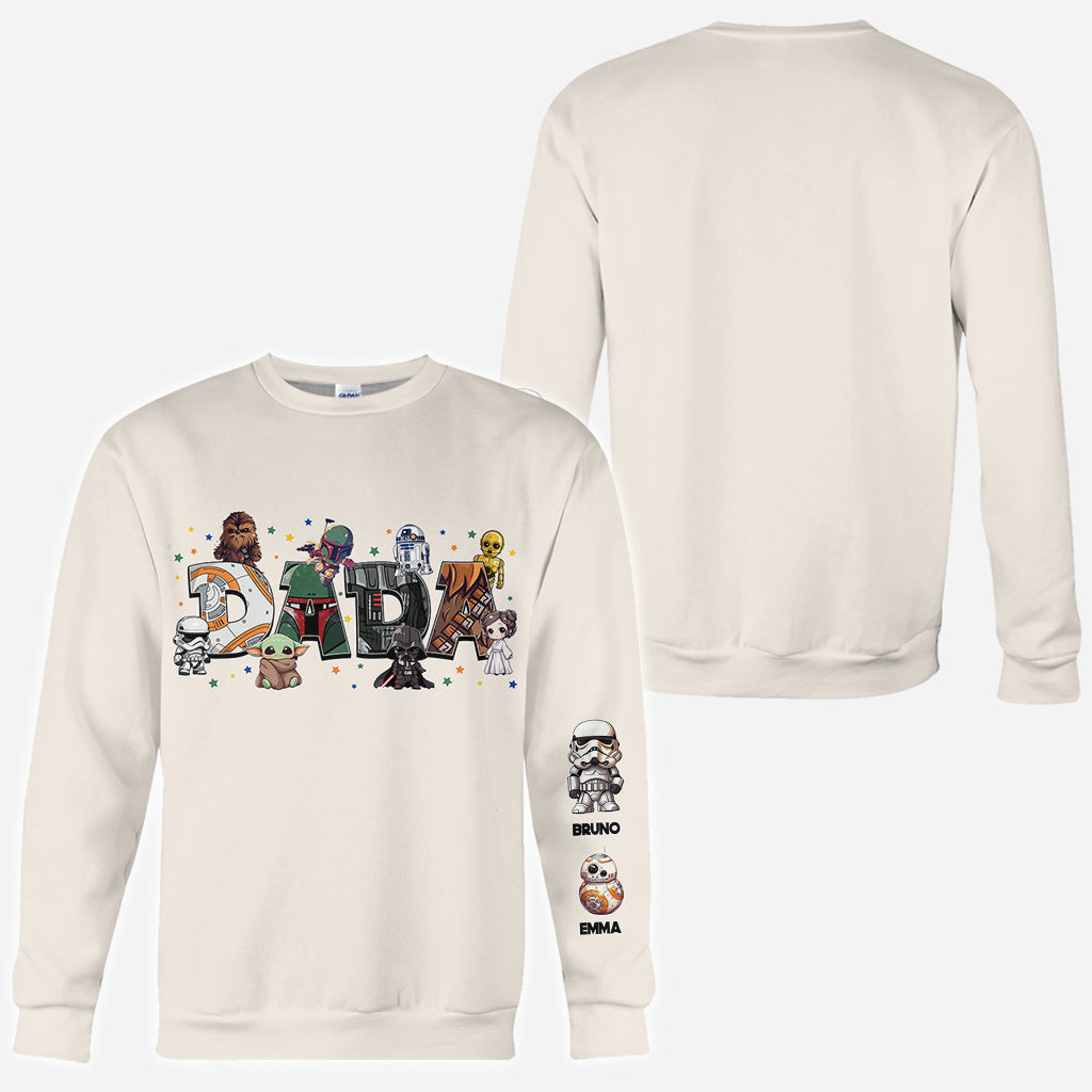 Dada Best Dad In The Galaxy Any Title - Personalized The Force All Over Shirt