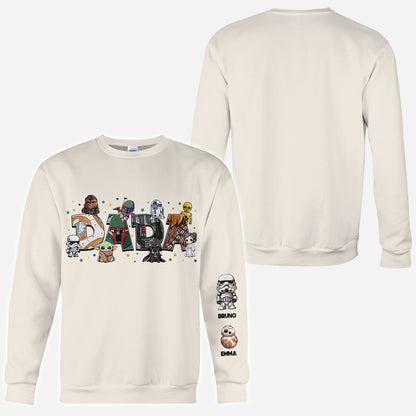 Dada Best Dad In The Galaxy Any Title - Personalized The Force All Over Shirt