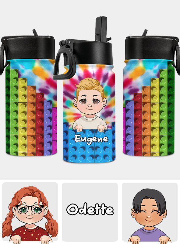 Let's Go Build - Personalized Family Kids Water Bottle