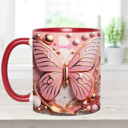 Love Butterfly - Personalized Butterfly Accent Mug