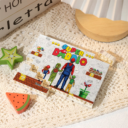 Best Dad Ever - Personalized Super Plumber One-sided Horizontal Rectangle Building Brick Blocks