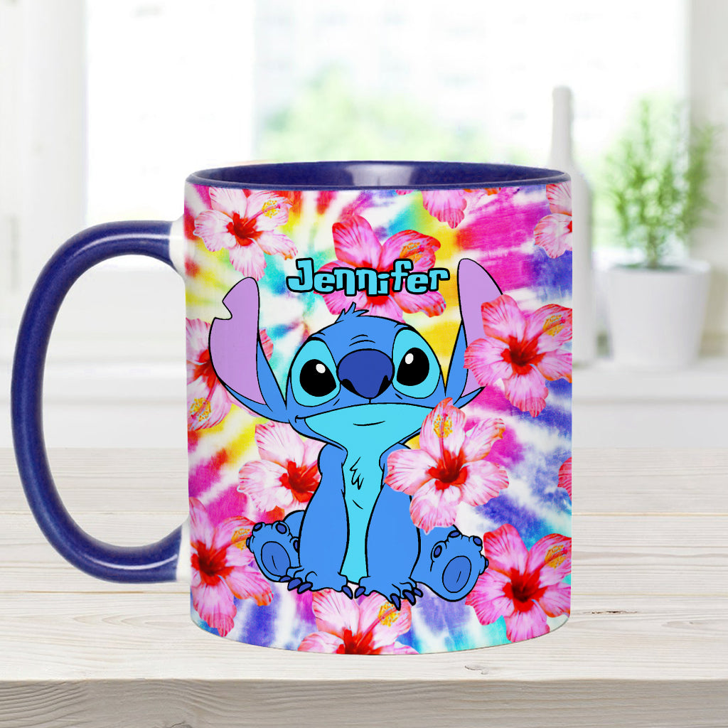 Tie Dye Ohana - Personalized Ohana Accent Mug