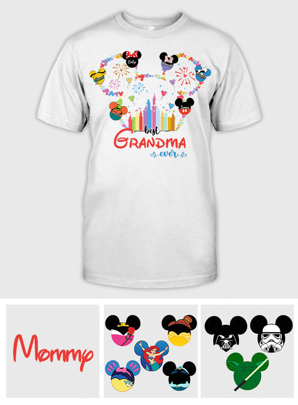 Best Grandma Mom Ever - Personalized Mouse T-shirt And Hoodie