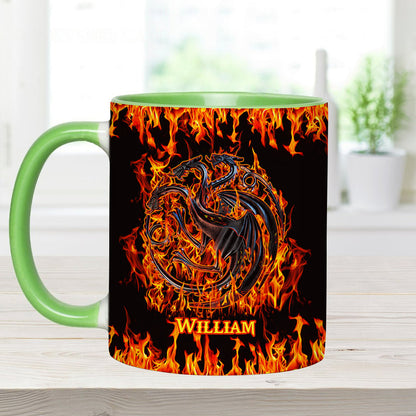 Fire And Blood - Personalized Thrones Game Accent Mug