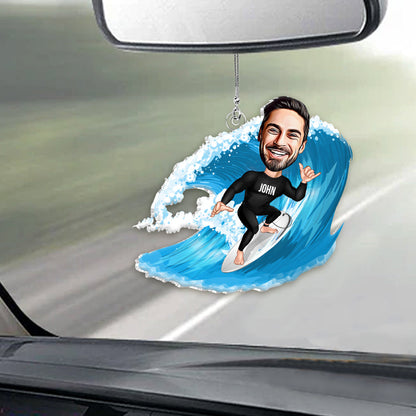 Everything Will Kill You so Choose Something Fun - Personalized Surfing Custom Shaped Car Ornament