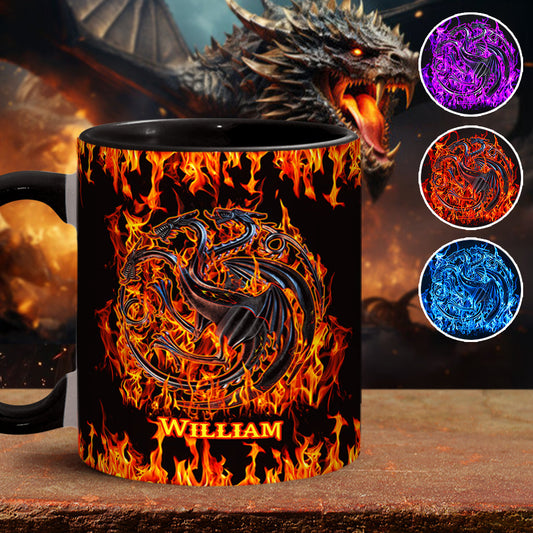 Fire And Blood - Personalized Thrones Game Accent Mug