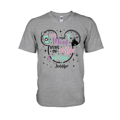 This Mom Runs On Coffee And Magic - Personalized Mouse T-shirt And Hoodie