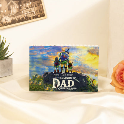 Best Dad Ever - Personalized The Hero's Legend One-sided Horizontal Rectangle Building Brick Blocks