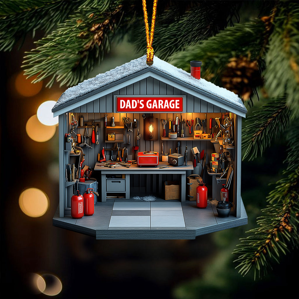 Dad's Garage - Personalized Father Ornament