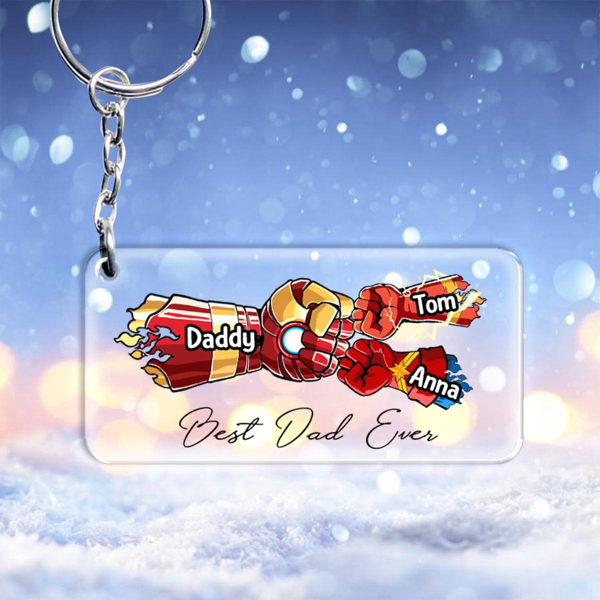 Daddy 's Team Daddy's Sidekicks - Personalized Father Keychain