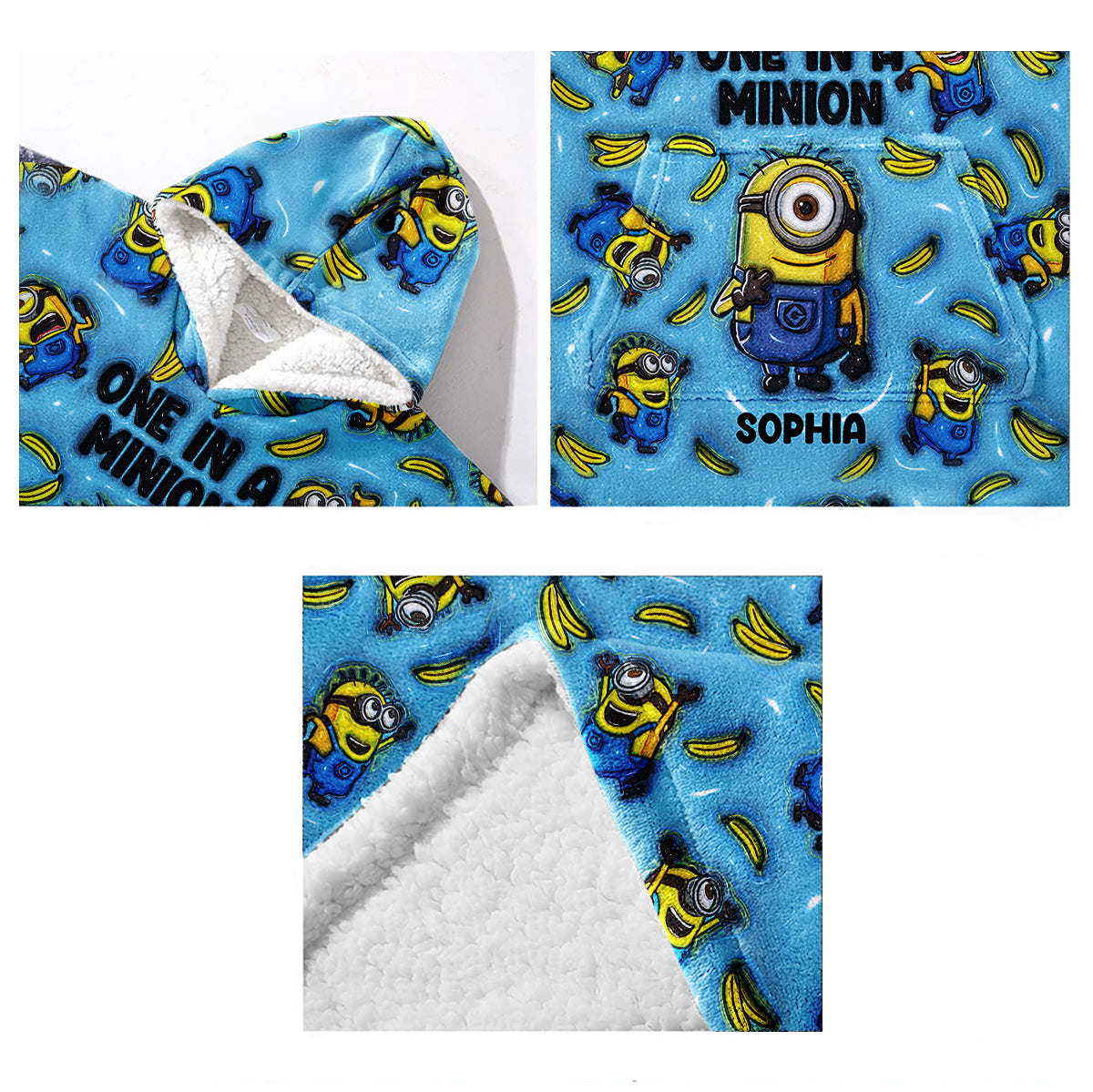 One In A Minion - Personalized Blanket Hoodie