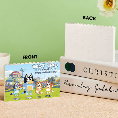 Best Dad Ever - Personalized Father One-sided Horizontal Rectangle Building Brick Blocks