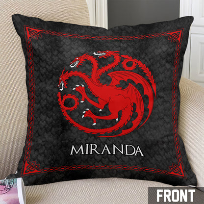 Team Black - Personalized Thrones Game Throw Pillow