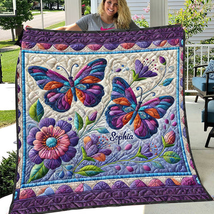 Beautiful Butterfly - Personalized Butterfly Quilt