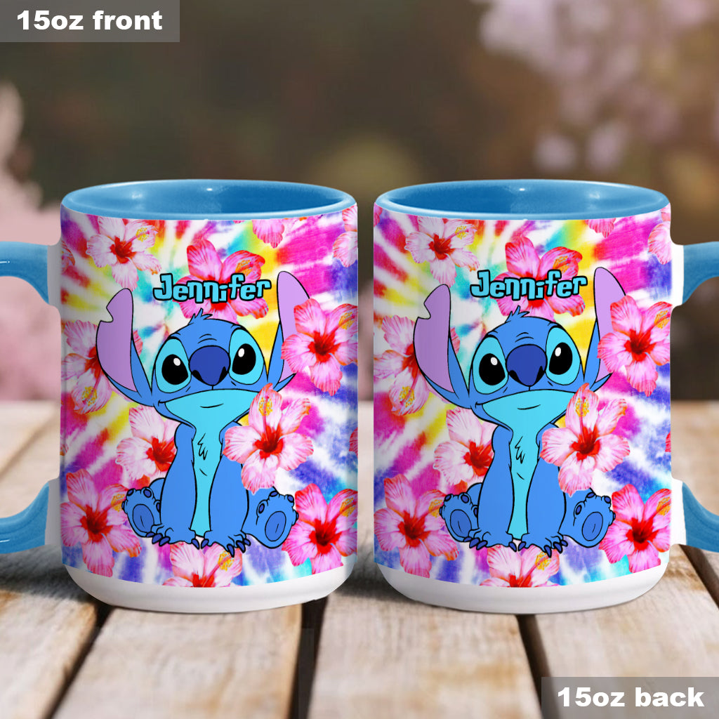 Tie Dye Ohana - Personalized Ohana Accent Mug