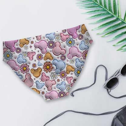 Cute Mouse Ears Floral Style - Personalized Mouse Women's Briefs