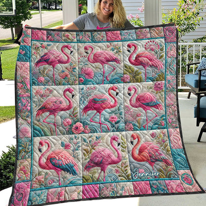 Beautiful Flamingo - Personalized Flamingo Quilt