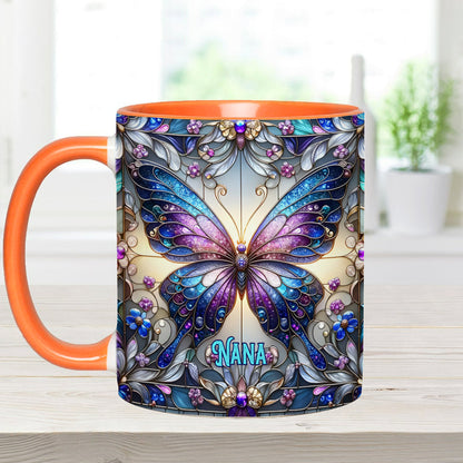 Grandma Butterfly - Personalized Grandma Accent Mug