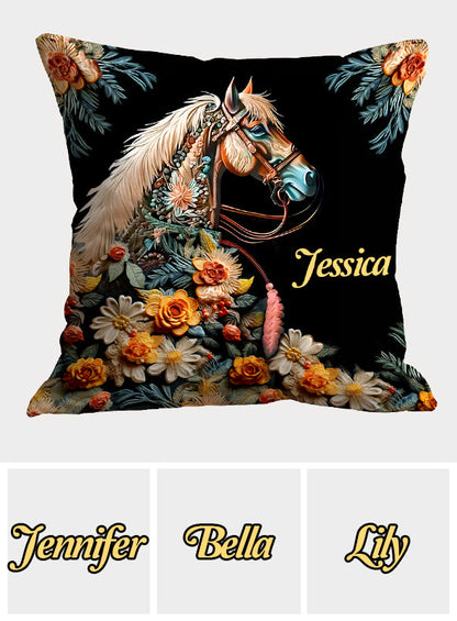 Love Horses - Personalized Horse Throw Pillow