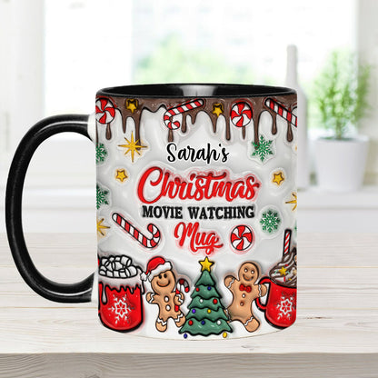 Christmas Movie Watching Mug - Personalized Accent Mug