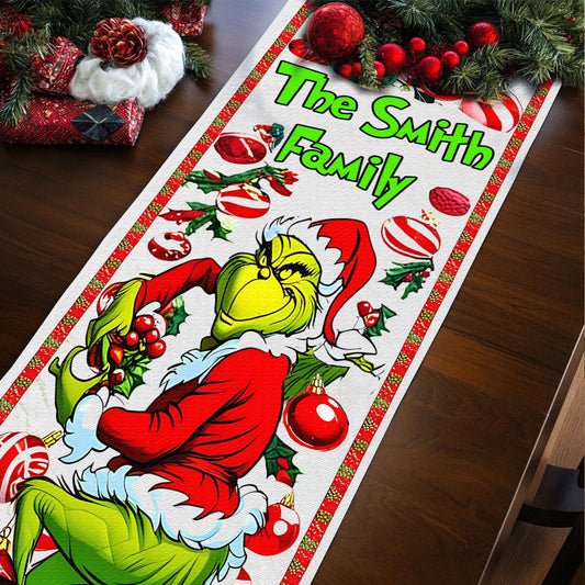 Merry Grinchmas - Personalized Family Table Runner