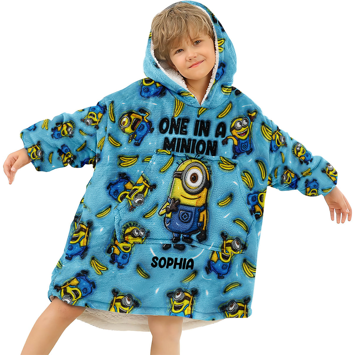 One In A Minion - Personalized Blanket Hoodie