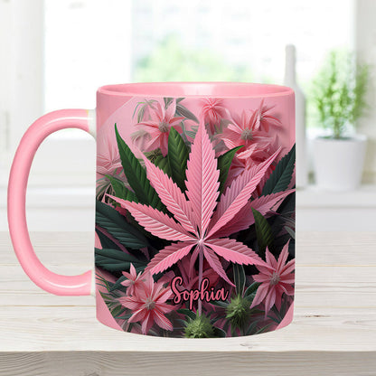 Pink Stoner Chick - Personalized Weed Accent Mug