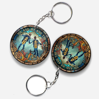You & Me And The Sea - Personalized Scuba Diving Keychain