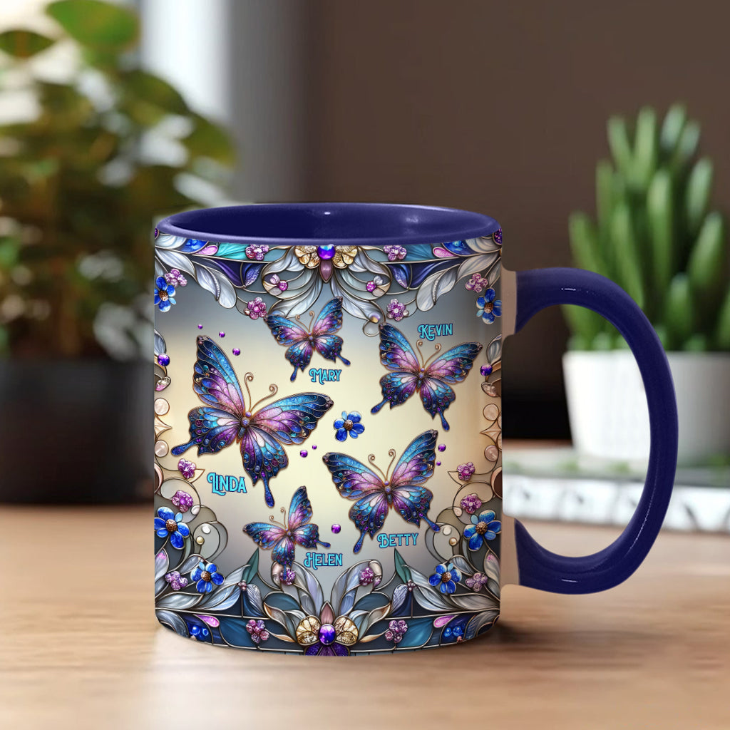 Grandma Butterfly - Personalized Grandma Accent Mug