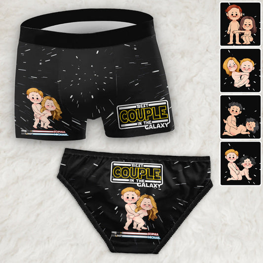 Best Couple In The Galaxy - Personalized The Force Lace Border Women Briefs And Men’s Boxer Briefs