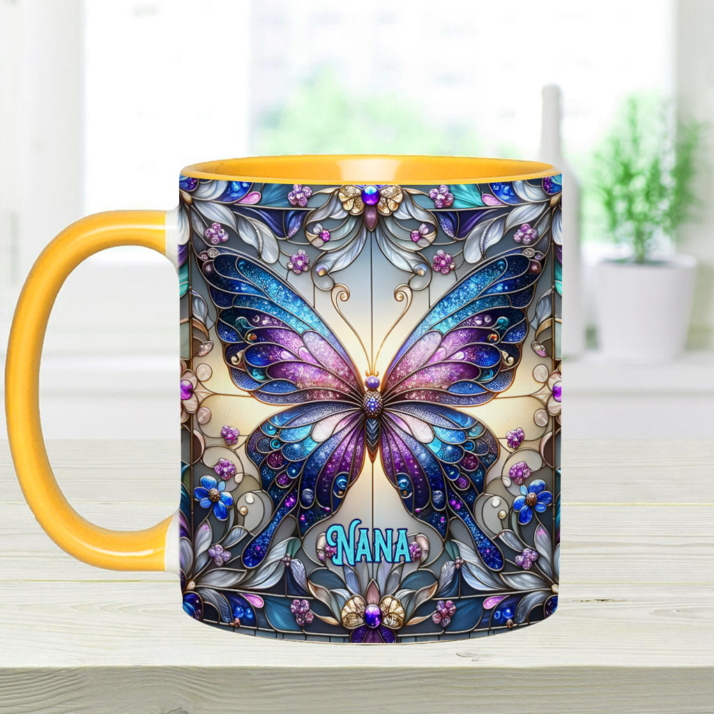 Grandma Butterfly - Personalized Grandma Accent Mug