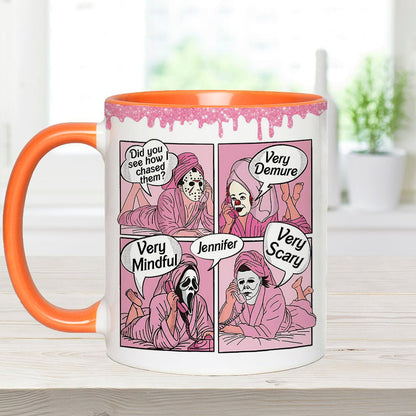 Very Demure, Very Mindful, Very Spooky - Personalized Accent Mug
