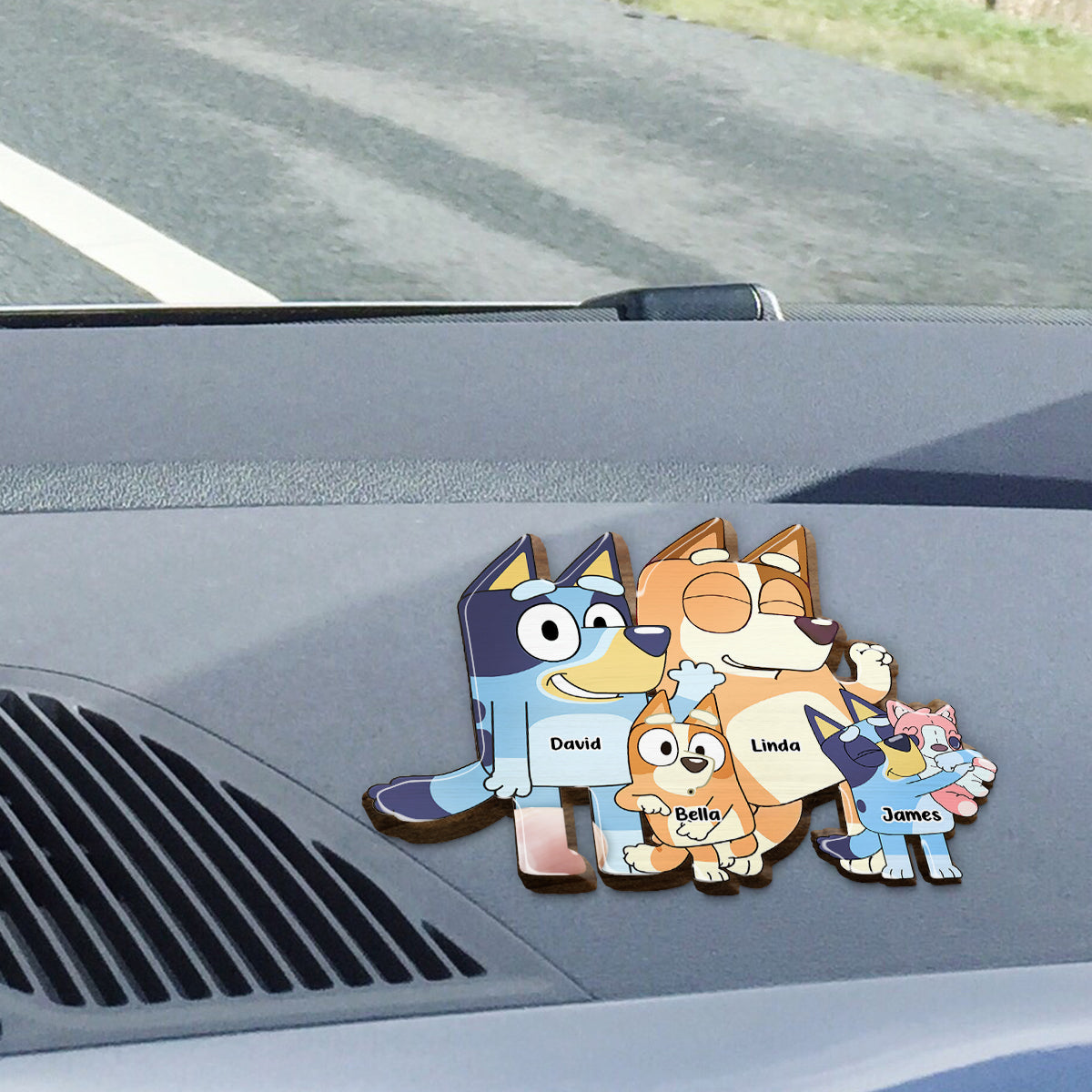 Bluey Family - Personalized Family Shaped Car Visor Clip