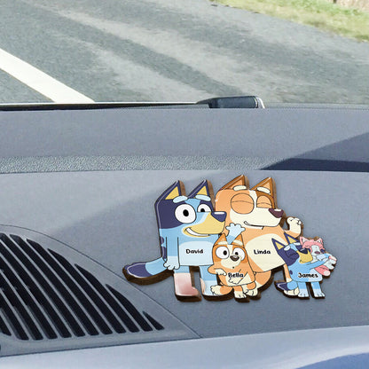Bluey Family - Personalized Family Shaped Car Visor Clip