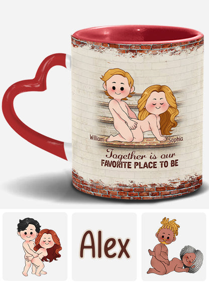 I Love You - Personalized Couple Heart Handle Mug