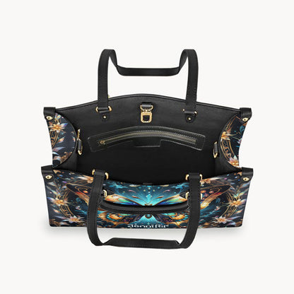 Stunning Gold Metallic Butterfly - Personalized Butterfly Leather Handbag