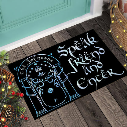 Speak Friend And Enter - Personalized The Dark Lord Doormat