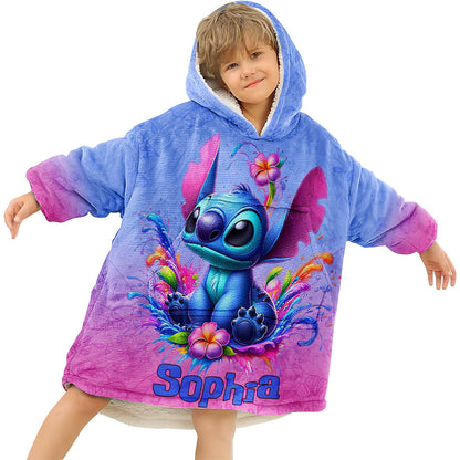 Blue Ohana - Personalized Ohana Blanket Hoodie
