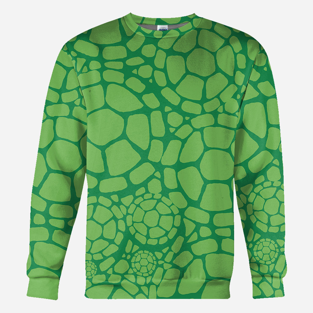 Turtley Awesome Father - Personalized Green Turtles All Over Shirt