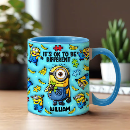 It's Ok To Be Different - Personalized Autism Awareness Accent Mug