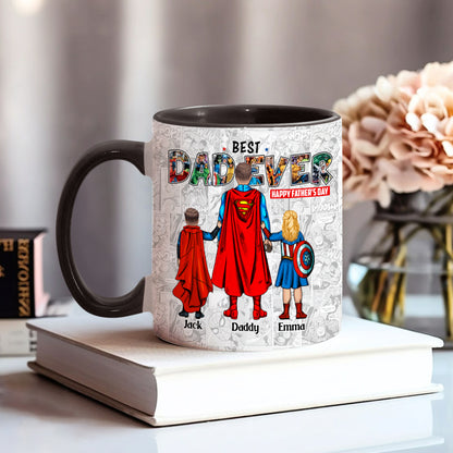Best Super Dad Ever - Personalized Father Accent Mug