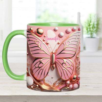 Love Butterfly - Personalized Butterfly Accent Mug