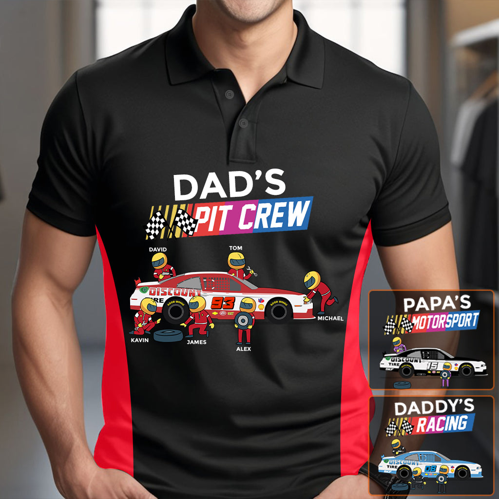 Dad's Pit Crew - Personalized Racing Polo Shirt